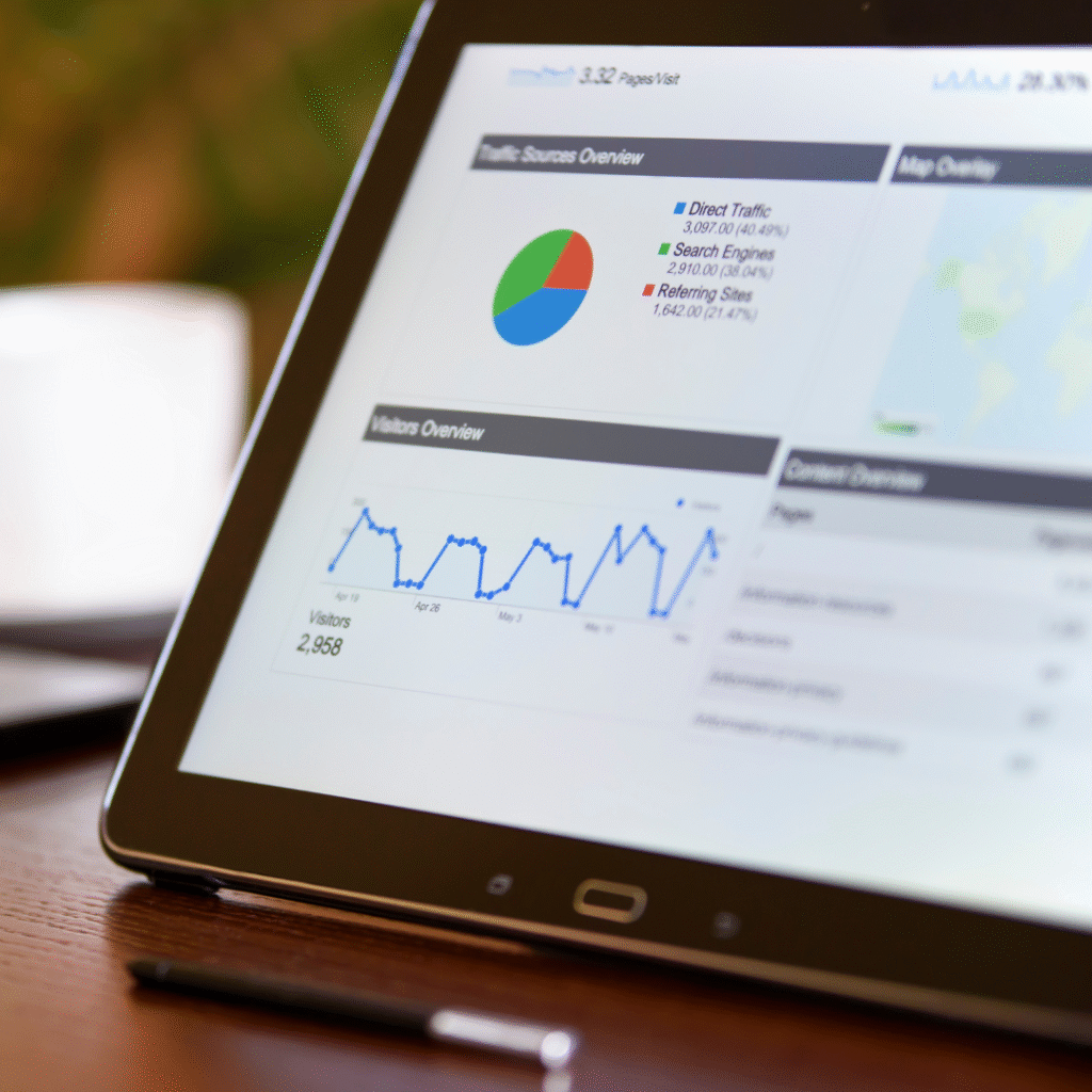 Performance marketing illustration showing digital advertising, lead generation, and measurable marketing results